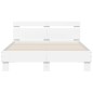 vidaXL Bettgestell mit Kopfteil Weiß 135 x 190 cm Holzwerkstoff vidaXL Bettgestell mit Kopfteil Weiß 135 x 190 cm Holzwerkstoff