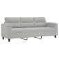 vidaXL 3-Sitzer-Sofa mit Kissen Hellgrau 180 cm Mikrofasergewebe vidaXL 3-Sitzer-Sofa mit Kissen Hellgrau 180 cm Mikrofasergewebe