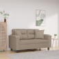 vidaXL 2-Sitzer-Sofa mit Kissen Taupe 120 cm Mikrofasergewebe vidaXL 2-Sitzer-Sofa mit Kissen Taupe 120 cm Mikrofasergewebe