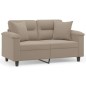 vidaXL 2-Sitzer-Sofa mit Kissen Taupe 120 cm Mikrofasergewebe vidaXL 2-Sitzer-Sofa mit Kissen Taupe 120 cm Mikrofasergewebe