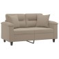 vidaXL 2-Sitzer-Sofa mit Kissen Taupe 120 cm Mikrofasergewebe vidaXL 2-Sitzer-Sofa mit Kissen Taupe 120 cm Mikrofasergewebe