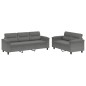 vidaXL 2-tlg. Sofagarnitur mit Kissen Dunkelgrau Mikrofasergewebe vidaXL 2-tlg. Sofagarnitur mit Kissen Dunkelgrau Mikrofasergewebe