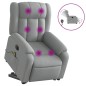 vidaXL Elektrischer Massagesessel mit Aufstehhilfe Hellgrau Stoff vidaXL Elektrischer Massagesessel mit Aufstehhilfe Hellgrau Stoff