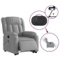vidaXL Elektrischer Massagesessel mit Aufstehhilfe Hellgrau Stoff vidaXL Elektrischer Massagesessel mit Aufstehhilfe Hellgrau Stoff