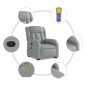 vidaXL Elektrischer Massagesessel mit Aufstehhilfe Hellgrau Stoff vidaXL Elektrischer Massagesessel mit Aufstehhilfe Hellgrau Stoff