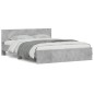 vidaXL Bettgestell mit Kopfteil Betongrau 150x200 cm vidaXL Bettgestell mit Kopfteil Betongrau 150x200 cm