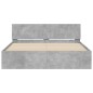 vidaXL Bettgestell mit Kopfteil Betongrau 150x200 cm vidaXL Bettgestell mit Kopfteil Betongrau 150x200 cm
