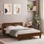 vidaXL Bettgestell mit Kopfteil Braun Eichen-Optik 135x190 cm vidaXL Bettgestell mit Kopfteil Braun Eichen-Optik 135x190 cm
