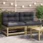 vidaXL Gartensofas ohne Armlehnen mit Kissen 2 Stk. Kiefernholz vidaXL Gartensofas ohne Armlehnen mit Kissen 2 Stk. Kiefernholz