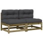 vidaXL Gartensofas ohne Armlehnen mit Kissen 2 Stk. Kiefernholz vidaXL Gartensofas ohne Armlehnen mit Kissen 2 Stk. Kiefernholz