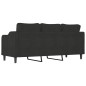 vidaXL 3-Sitzer-Sofa Schwarz 180 cm Stoff vidaXL 3-Sitzer-Sofa Schwarz 180 cm Stoff