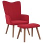 vidaXL Relaxsessel mit Hocker Weinrot Samt vidaXL Relaxsessel mit Hocker Weinrot Samt