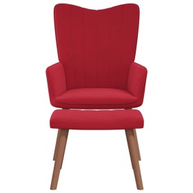 vidaXL Relaxsessel mit Hocker Weinrot Samt