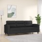 vidaXL 3-Sitzer-Sofa Schwarz 180 cm Mikrofasergewebe vidaXL 3-Sitzer-Sofa Schwarz 180 cm Mikrofasergewebe