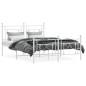 vidaXL Bettgestell mit Kopf- und Fußteil Metall Weiß 140x190 cm vidaXL Bettgestell mit Kopf- und Fußteil Metall Weiß 140x190 cm