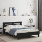 vidaXL Bettgestell mit Kopfteil Schwarz 135x190 cm Holzwerkstoff vidaXL Bettgestell mit Kopfteil Schwarz 135x190 cm Holzwerkstoff