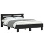vidaXL Bettgestell mit Kopfteil Schwarz 135x190 cm Holzwerkstoff vidaXL Bettgestell mit Kopfteil Schwarz 135x190 cm Holzwerkstoff
