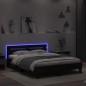 vidaXL Bettgestell mit Kopfteil LED-Beleuchtung Schwarz 140x200 cm vidaXL Bettgestell mit Kopfteil LED-Beleuchtung Schwarz 140x200 cm