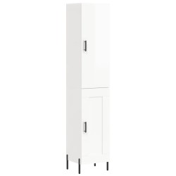 Highboard Hochglanz-Weiß 34,5x34x180 cm Holzwerkstoff