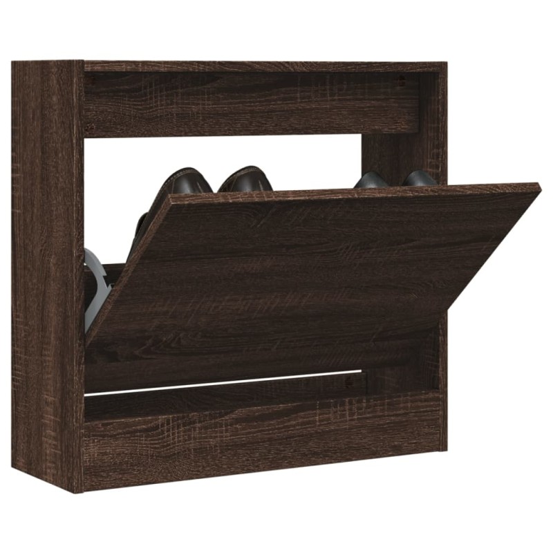 vidaXL Schuhregal Braun Eichen-Optik 60x21x57 cm Holzwerkstoff vidaXL Schuhregal Braun Eichen-Optik 60x21x57 cm Holzwerkstoff