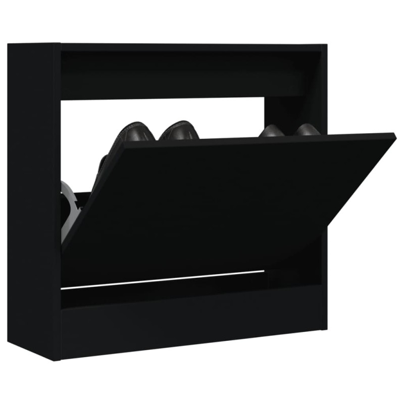 vidaXL Schuhschrank Schwarz 60x21x57 cm Holzwerkstoff vidaXL Schuhschrank Schwarz 60x21x57 cm Holzwerkstoff