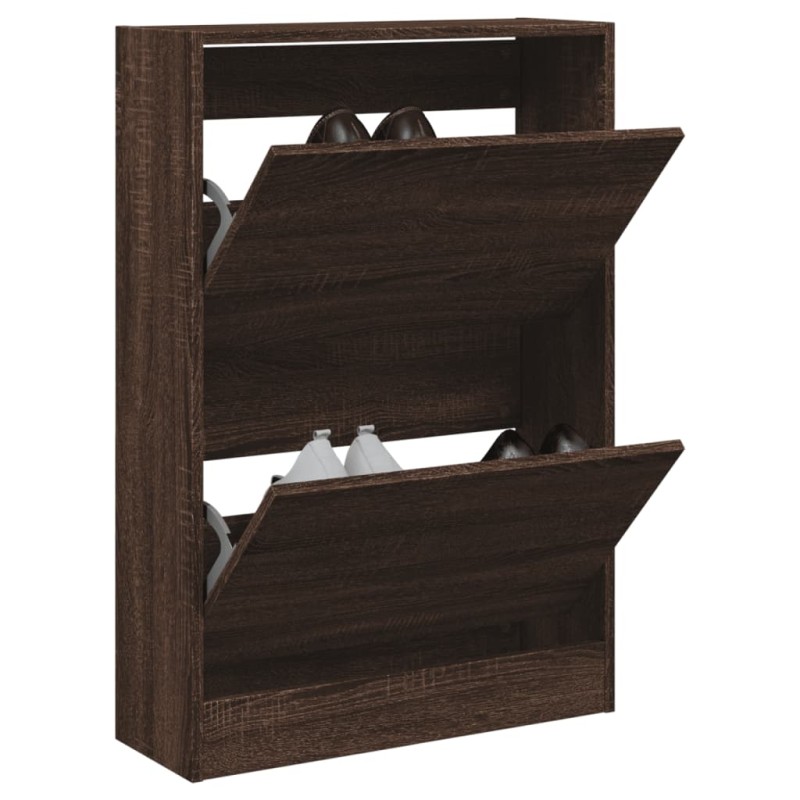 vidaXL Schuhschrank Braun Eichen-Optik 60x21x87,5 cm Holzwerkstoff vidaXL Schuhschrank Braun Eichen-Optik 60x21x87,5 cm Holzwerkstoff