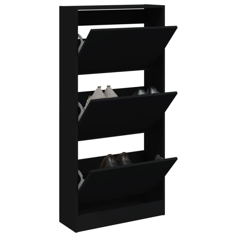 vidaXL Schuhschrank Schwarz 60x21x125,5 cm Holzwerkstoff vidaXL Schuhschrank Schwarz 60x21x125,5 cm Holzwerkstoff