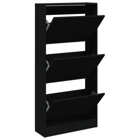 vidaXL Schuhschrank Schwarz 60x21x125,5 cm Holzwerkstoff