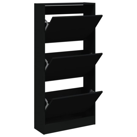 vidaXL Schuhschrank Schwarz 60x21x125,5 cm Holzwerkstoff