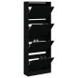 vidaXL Schuhschrank Schwarz 60x21x163,5 cm Holzwerkstoff vidaXL Schuhschrank Schwarz 60x21x163,5 cm Holzwerkstoff