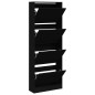 vidaXL Schuhschrank Schwarz 60x21x163,5 cm Holzwerkstoff vidaXL Schuhschrank Schwarz 60x21x163,5 cm Holzwerkstoff