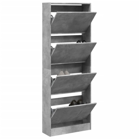 vidaXL Schuhschrank Betongrau 60x21x163,5 cm Holzwerkstoff