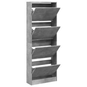 vidaXL Schuhschrank Betongrau 60x21x163,5 cm Holzwerkstoff