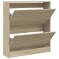 vidaXL Schuhschrank Sonoma-Eiche 80x21x87,5 cm Holzwerkstoff vidaXL Schuhschrank Sonoma-Eiche 80x21x87,5 cm Holzwerkstoff