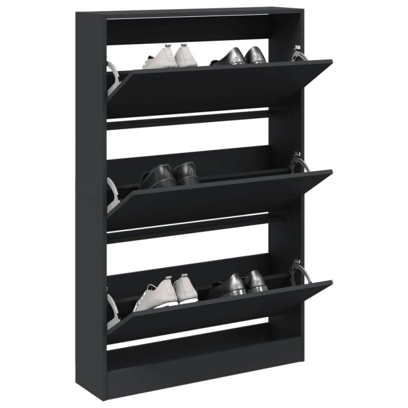 vidaXL Schuhschrank Schwarz 80x21x125,5 cm Holzwerkstoff vidaXL Schuhschrank Schwarz 80x21x125,5 cm Holzwerkstoff