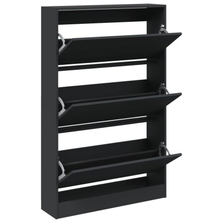 vidaXL Schuhschrank Schwarz 80x21x125,5 cm Holzwerkstoff