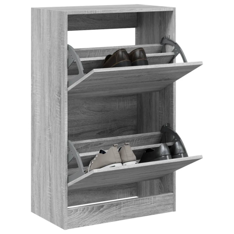 vidaXL Schuhschrank Grau Sonoma 60x34x96,5 cm Holzwerkstoff vidaXL Schuhschrank Grau Sonoma 60x34x96,5 cm Holzwerkstoff