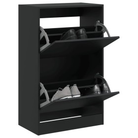 vidaXL Schuhschrank Schwarz 60x34x96,5 cm Holzwerkstoff