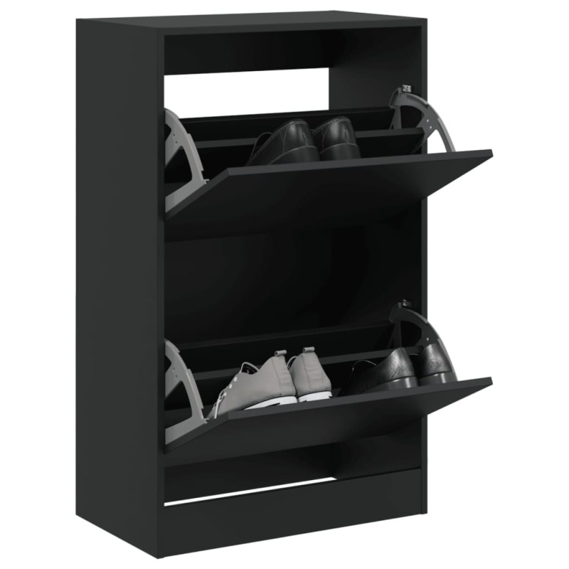 vidaXL Schuhschrank Schwarz 60x34x96,5 cm Holzwerkstoff vidaXL Schuhschrank Schwarz 60x34x96,5 cm Holzwerkstoff