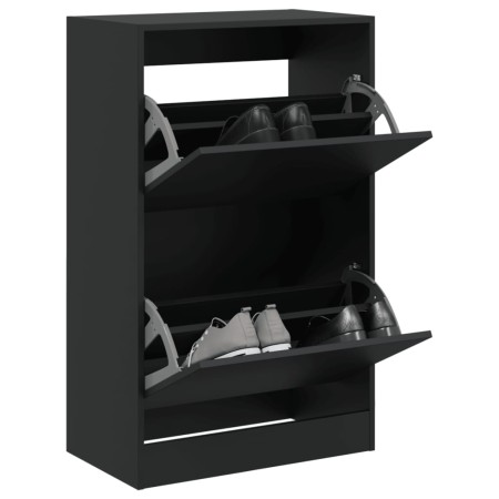 vidaXL Schuhschrank Schwarz 60x34x96,5 cm Holzwerkstoff