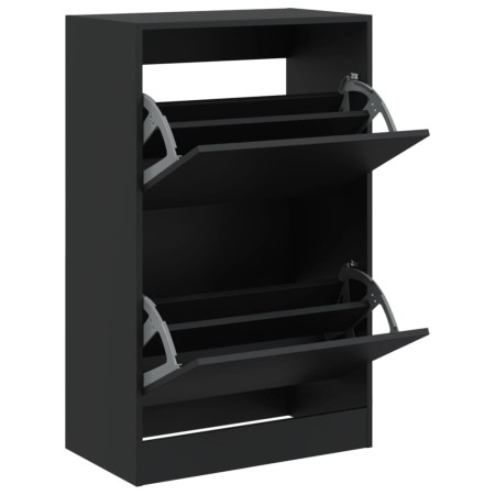 vidaXL Schuhschrank Schwarz 60x34x96,5 cm Holzwerkstoff
