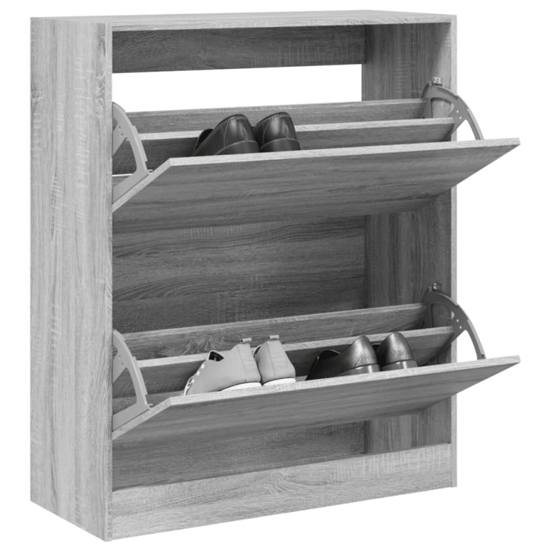 vidaXL Schuhschrank Grau Sonoma 80x34x96,5 cm Holzwerkstoff vidaXL Schuhschrank Grau Sonoma 80x34x96,5 cm Holzwerkstoff