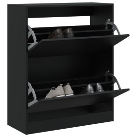 vidaXL Schuhschrank Schwarz 80x34x96,5 cm Holzwerkstoff