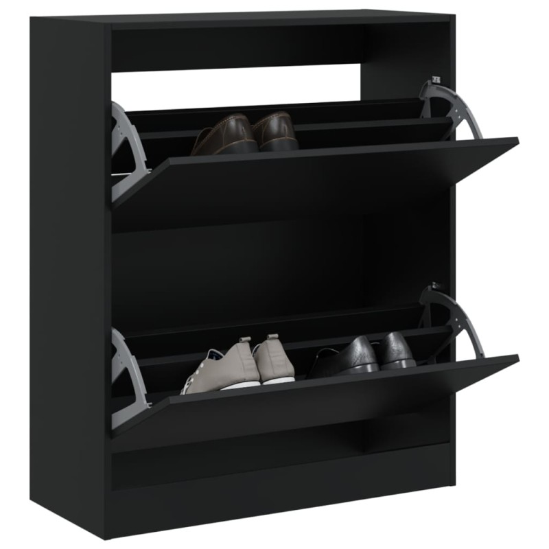 vidaXL Schuhschrank Schwarz 80x34x96,5 cm Holzwerkstoff vidaXL Schuhschrank Schwarz 80x34x96,5 cm Holzwerkstoff