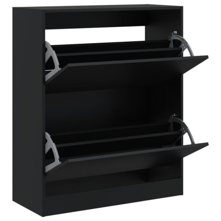 vidaXL Schuhschrank Schwarz 80x34x96,5 cm Holzwerkstoff