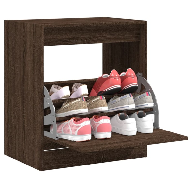 vidaXL Schuhschrank Braun Eichen-Optik 60x42x69 cm Holzwerkstoff vidaXL Schuhschrank Braun Eichen-Optik 60x42x69 cm Holzwerkstoff