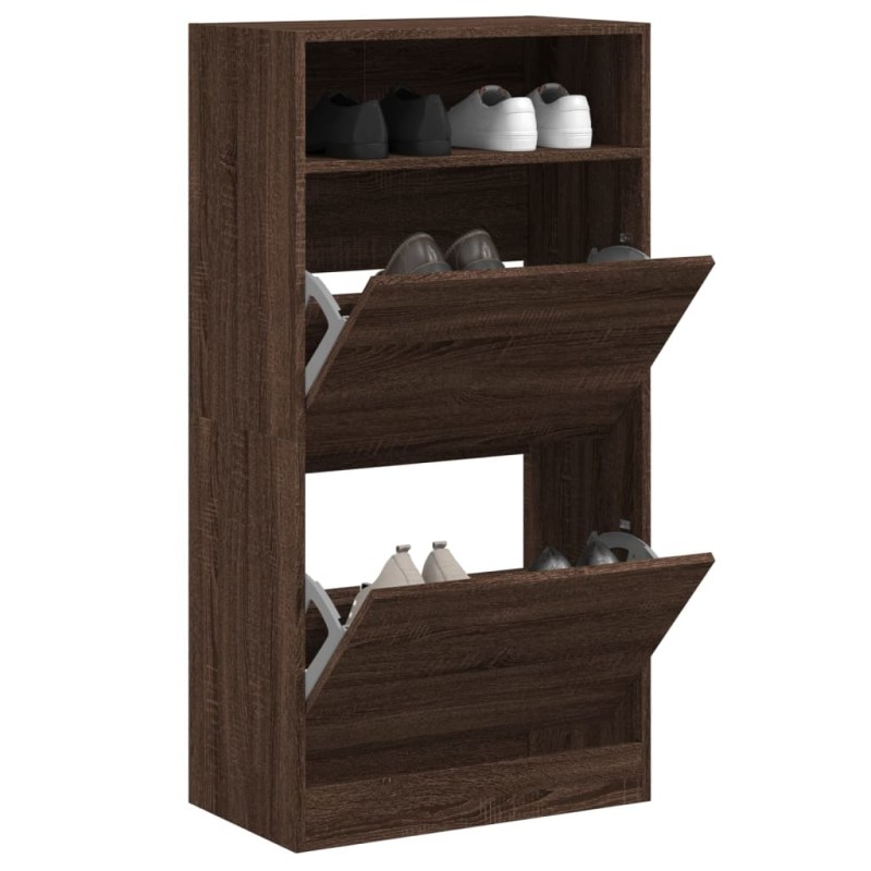 vidaXL Schuhschrank Braun Eichen-Optik 60x34x116 cm Holzwerkstoff vidaXL Schuhschrank Braun Eichen-Optik 60x34x116 cm Holzwerkstoff