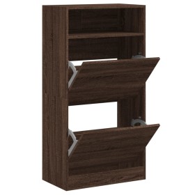 vidaXL Schuhschrank Braun Eichen-Optik 60x34x116 cm Holzwerkstoff