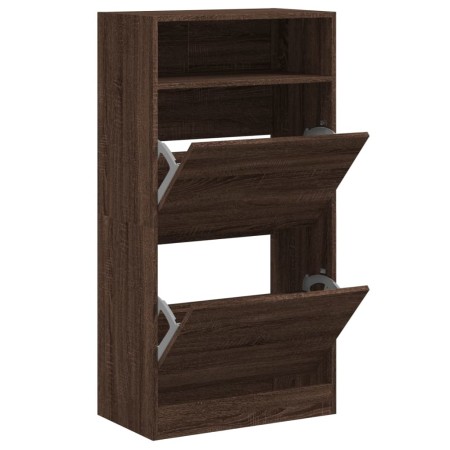 vidaXL Schuhschrank Braun Eichen-Optik 60x34x116 cm Holzwerkstoff