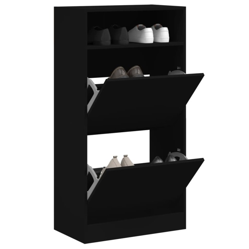 vidaXL Schuhschrank Schwarz 60x34x116 cm Holzwerkstoff vidaXL Schuhschrank Schwarz 60x34x116 cm Holzwerkstoff